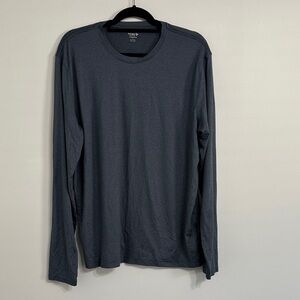 Old Navy Heathered Navy Long Sleeve Tee